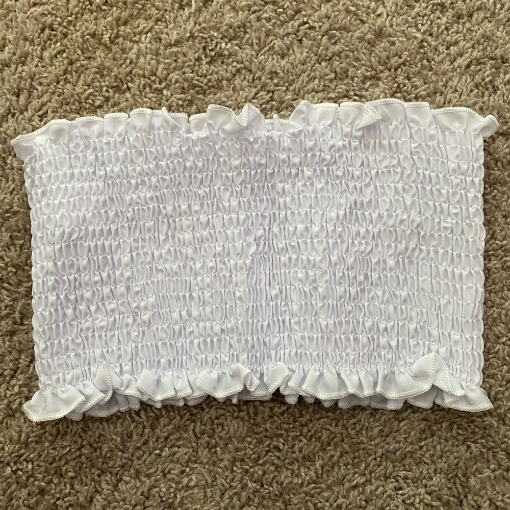 White bandeau crop top